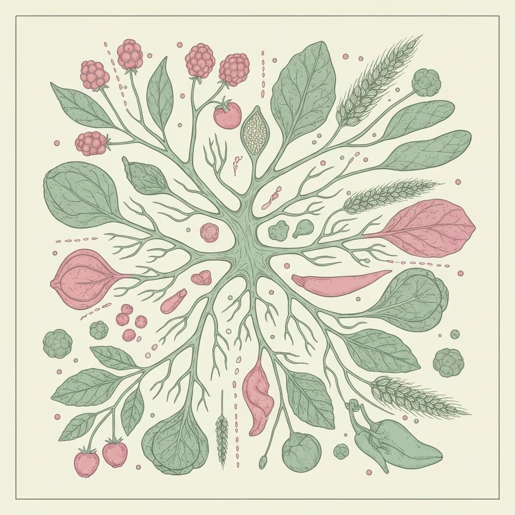 Nervous system illustration with food elements